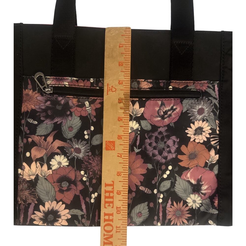 Sakroots Travel Tote Purse New Adventures Graphite Bloom Black Floral Bag Charm - Picture 13 of 16